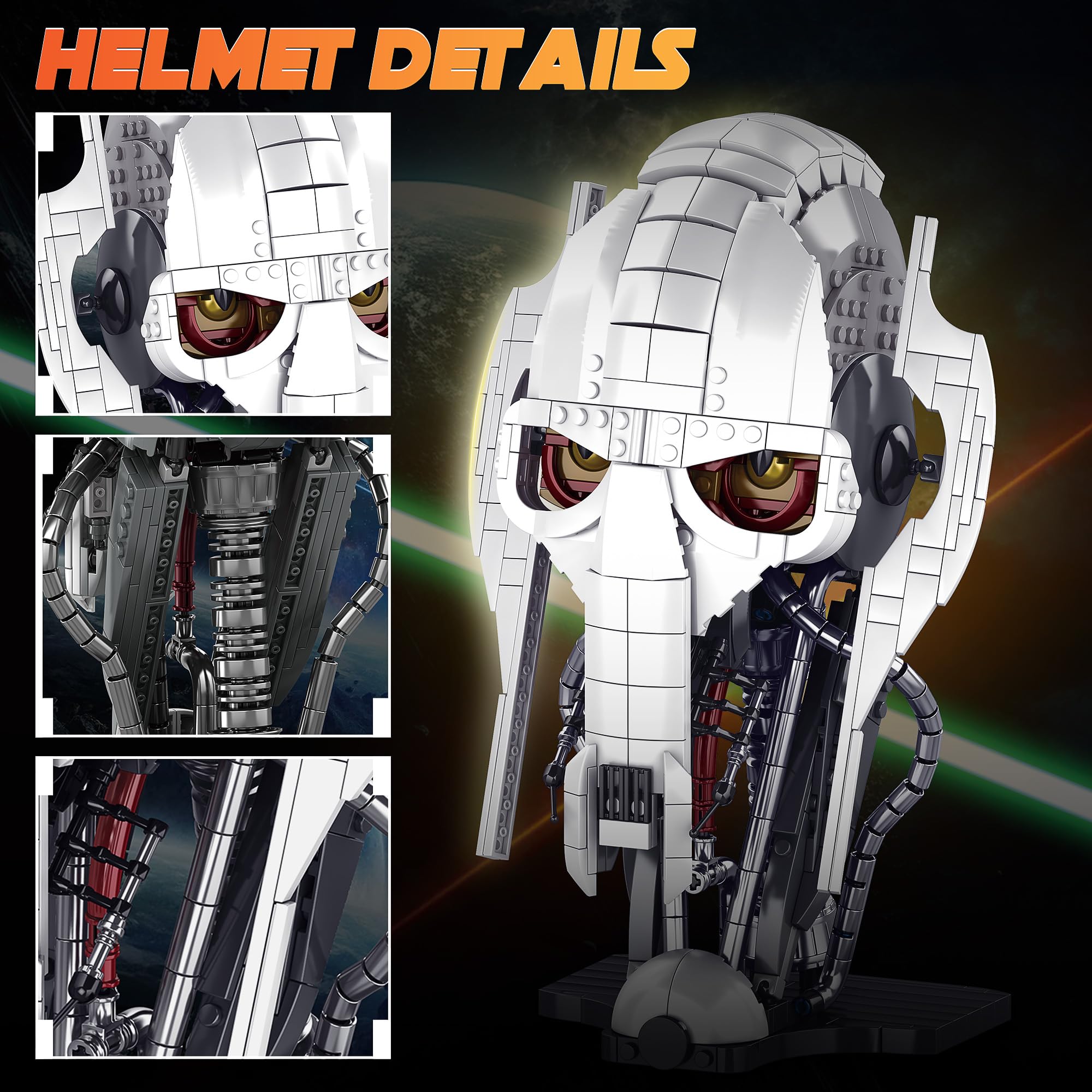 General Helmet Building Set - 788pcs Classic Construction Blocks for Kids & Fans, DIY Model Kit for Home Decor & Gift - Perfect for STEM Learning, Creative Play & Collector Displays