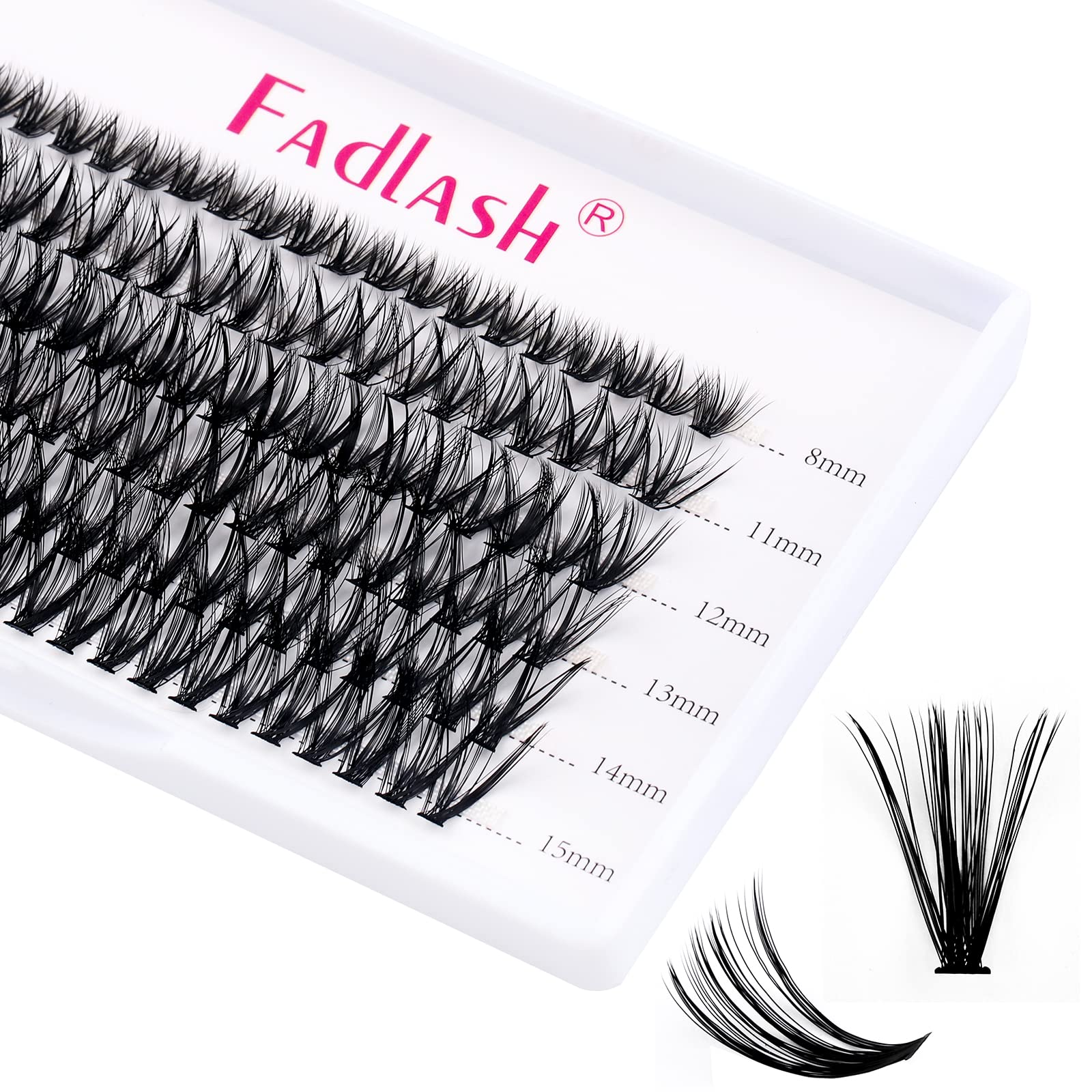 40D Black Mink Individual Cluster Lash Extensions - Mixed Tray (8-15mm, 0.07mm) for DIY & Professional Eyelash Makeup | Natural Volume & Length | Perfect for Weddings, Parties & Daily Wear