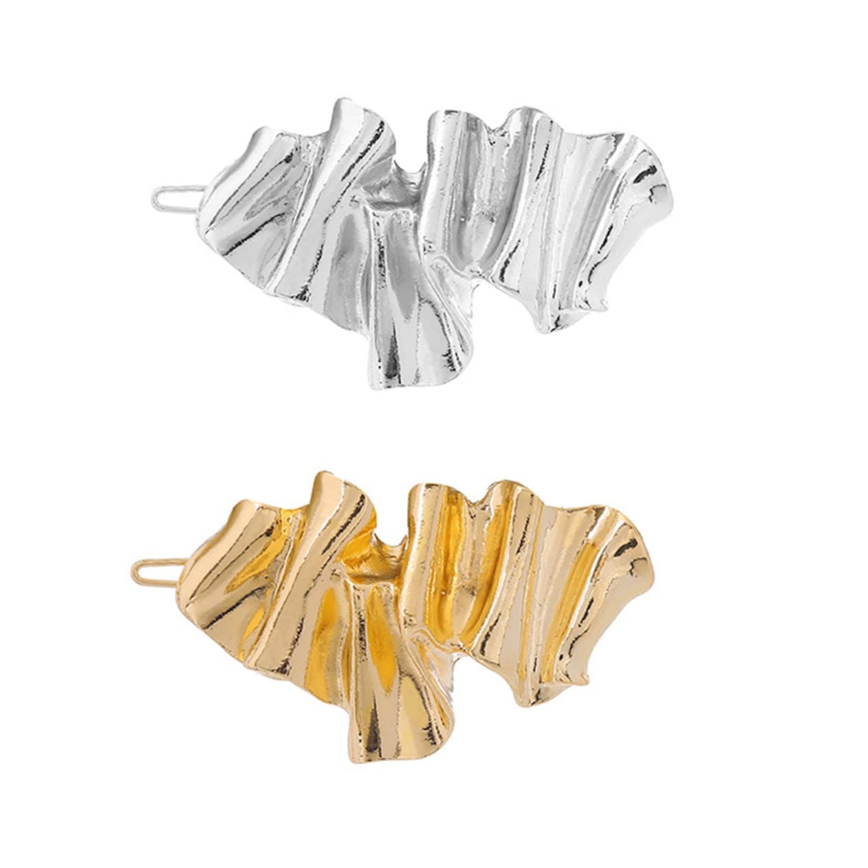 FOMIYES 2-Pack Irregular Metal Hair Barrettes - Stylish Hair Clips for Women & Girls, Cute Hair Accessories for Styling (Random Colors) - Perfect for Everyday Wear, Parties & Special Occasions