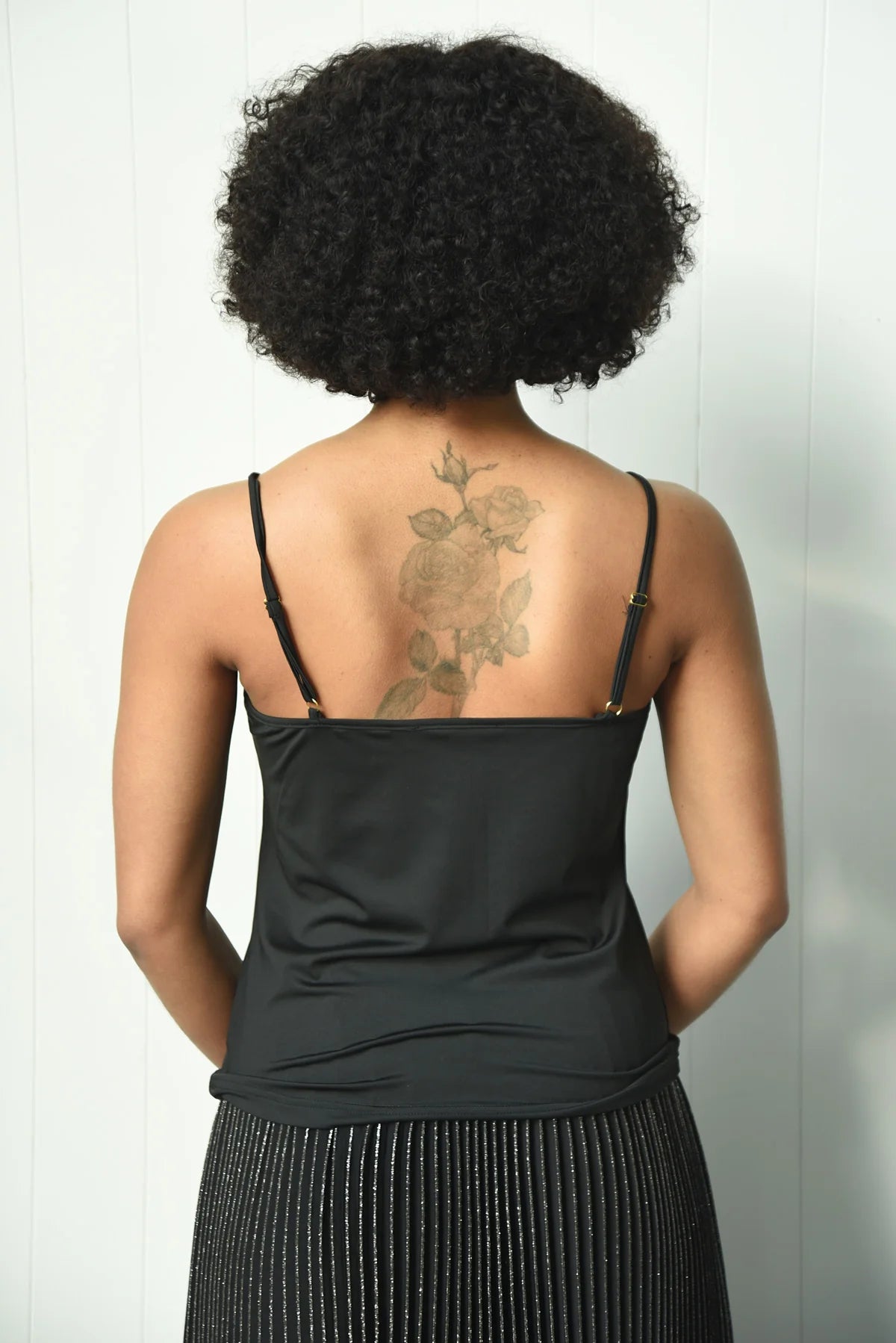 Heart & Camisole Black Cami Top - Women's Sexy Lace Underwear for Layering & Sleepwear