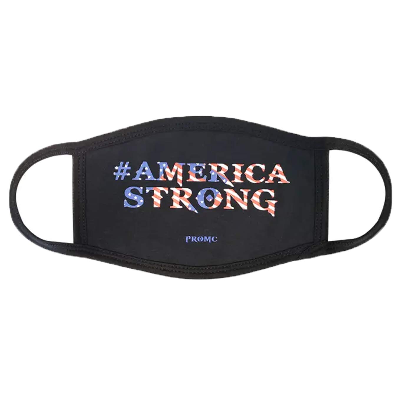 RK Apparel Unisex America Strong Stars & Stripes 3-Layer Reusable Face Mask - Black | Breathable Washable Protective Cover for Daily Use, Travel & Outdoor Activities