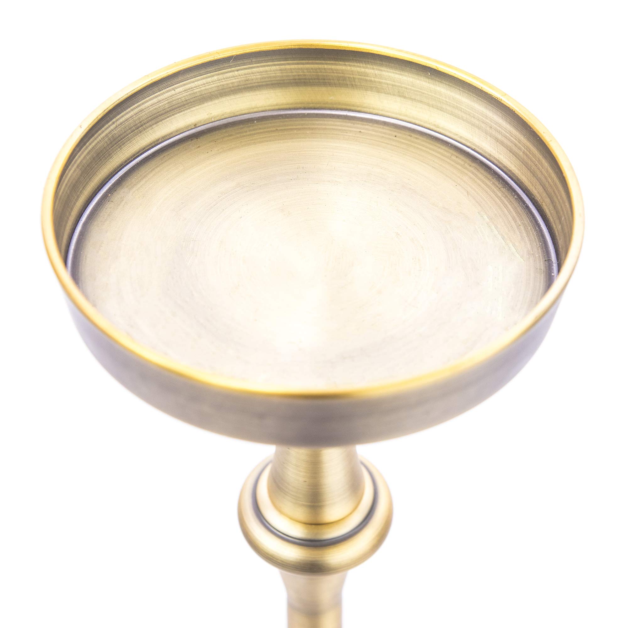 Dapper Glam 6-inch Round Martini Side Table Set of 2 - Brass End Tables for Small Spaces, Living Room, Bar & Lounge Decor | Compact Drink Table for Cocktails & Coffee