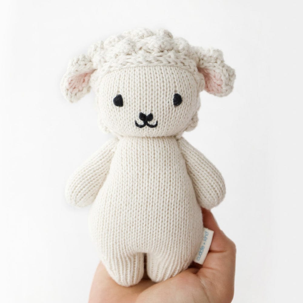 Organic Cotton Handmade Baby Lamb Plush Toy - Soft & Huggable Stuffed Animal for Kids | Perfect for Nursery Decor, Baby Shower Gifts & Toddler Comfort