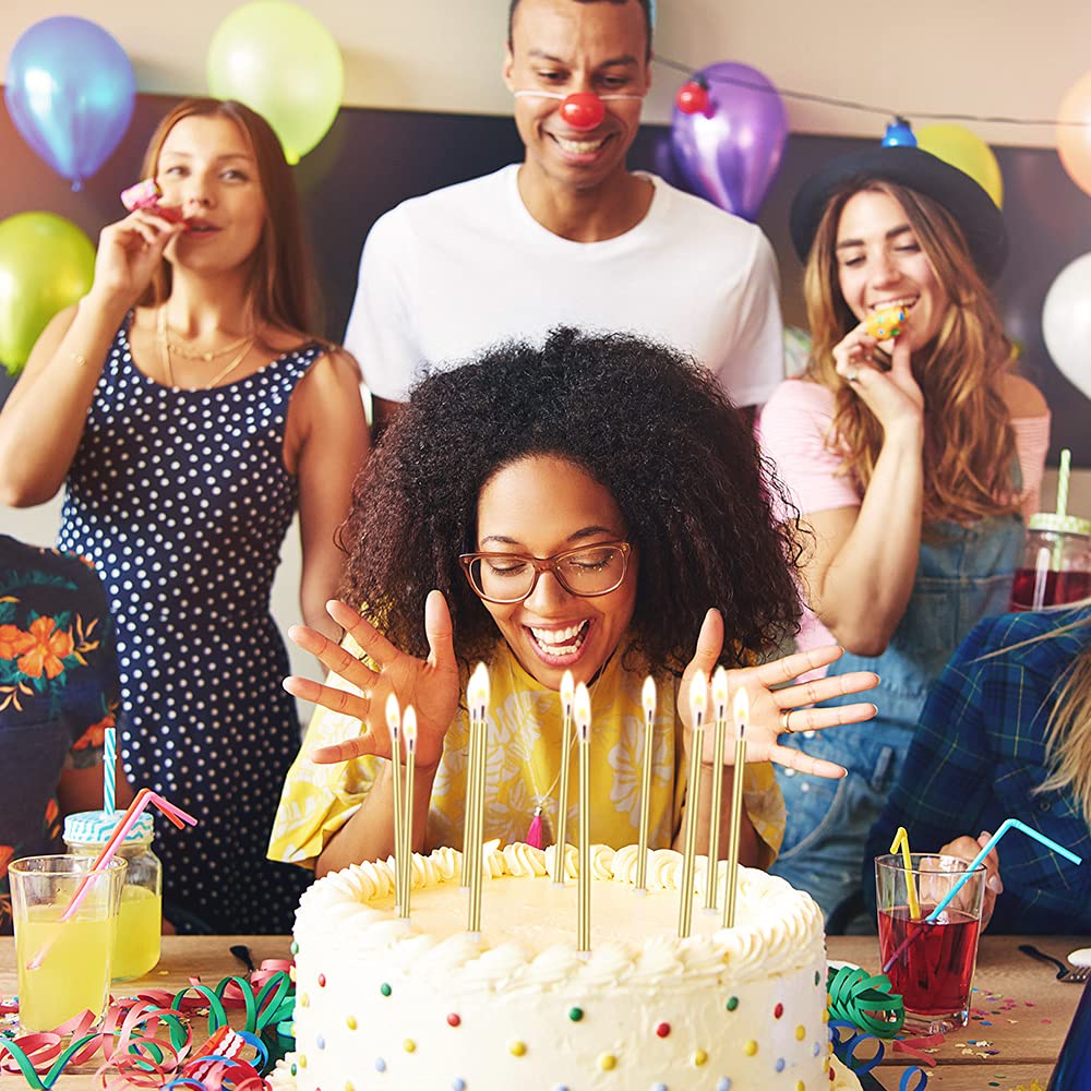 Golden Birthday Candles 24-Pack - 5.1