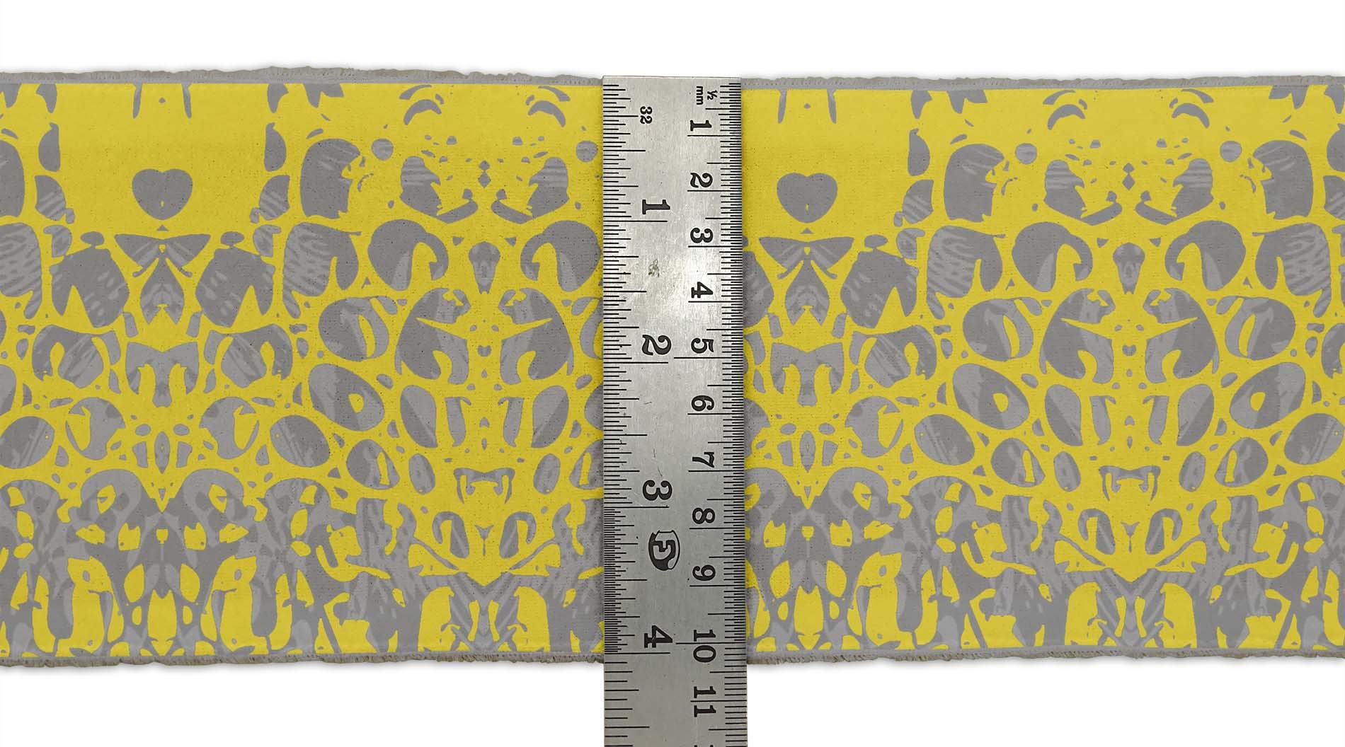 Yellow Brush Stroke Abstract Printed Dupion Fabric Lace Trim - 9 Yards x 4 Inches Ribbon for Sewing, Crafts & DIY Projects - Perfect for Home Decor, Scrapbooking & Garment Embellishment