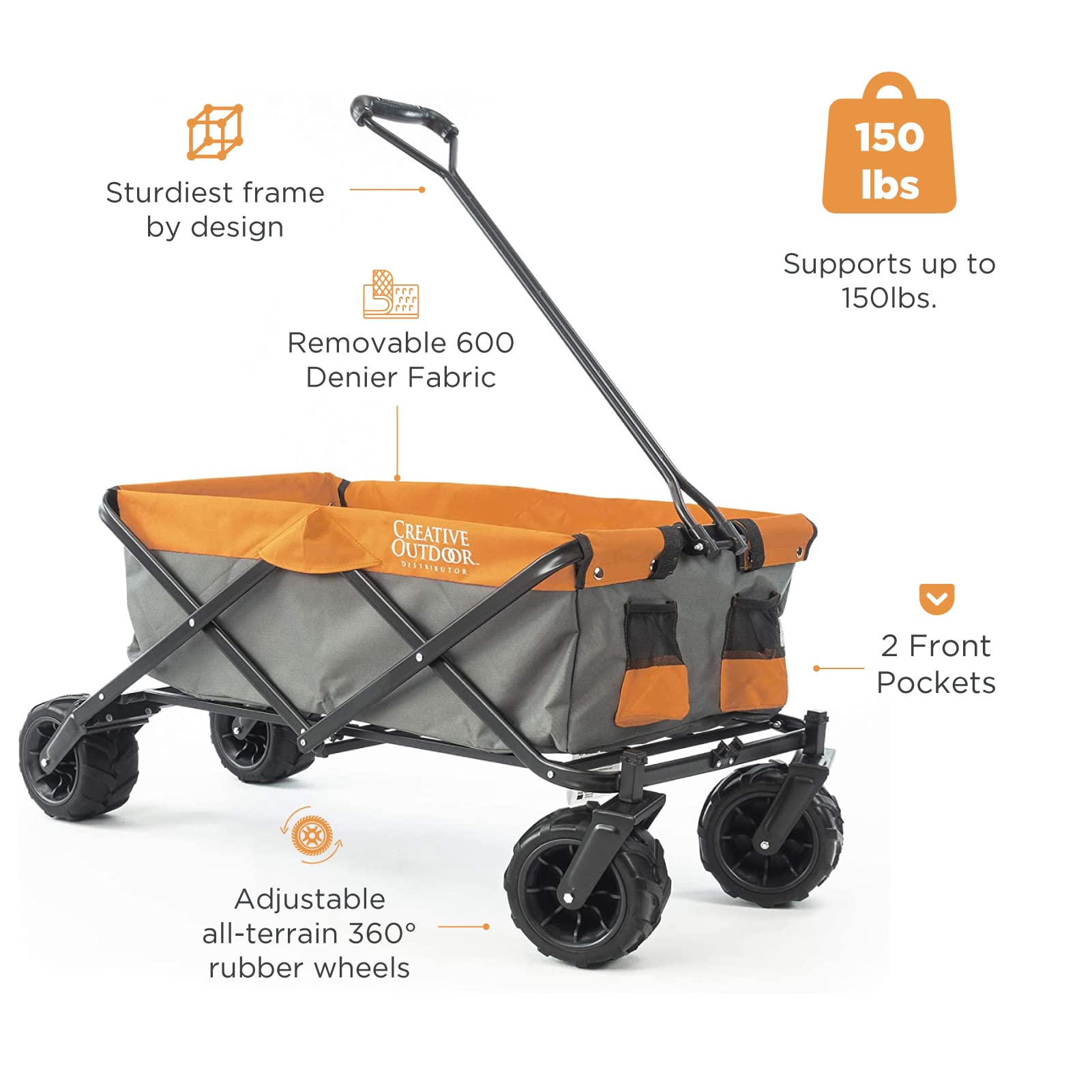 Best Collapsible Outdoor Wagon for Kids - All Terrain Push Pull Stroller Cart with Foldable Design | Perfect for Beach, Park, Garden, Camping & Sports Activities | Durable Cargo Carrier for Family Outings