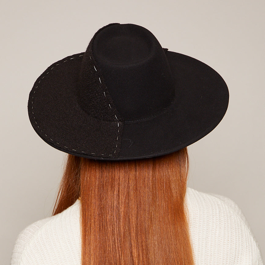 Harlowe Wool Felt Fedora Hat for Men & Women - Classic Wide Brim Dress Hat for Outdoor, Wedding, and Fashion Occasions