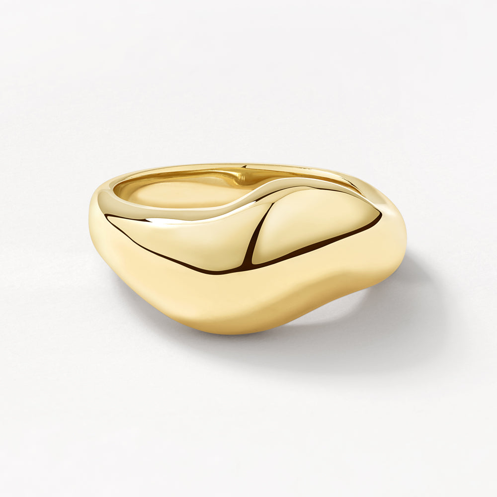 Organic Gold Dome Ring for Women - Minimalist Stackable Jewelry for Everyday Wear & Special Occasions