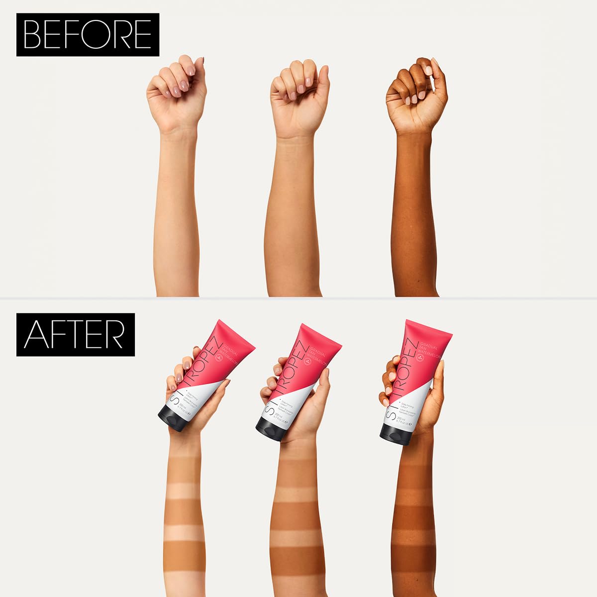 St.Tropez Gradual Tan Watermelon Daily Firming Lotion - Hydrating Self Tan Moisturizer with 5 Skincare Benefits | Vegan, Natural & Cruelty Free (200ml) for a Natural Sun-Kissed Glow at Home or Vacation