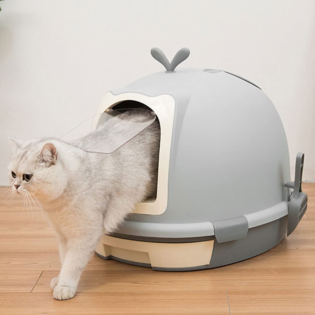 Enclosed Cat Litter Box with Handle - Large Drawer Style Odor Control Cat Toilet | Splash Proof Design Includes Scoop | Perfect for Multi-Cat Homes & Small Apartments