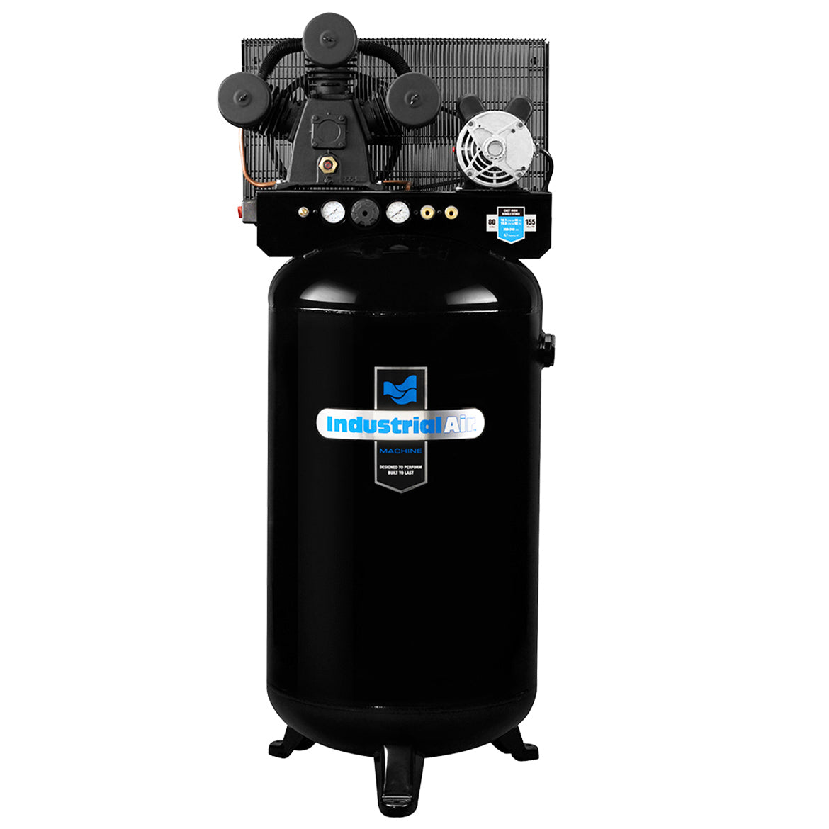 Industrial Air ILA4708065 240V 80 Gallon Vertical Stationary Air Compressor - Heavy Duty for Workshops, Garages & Industrial Applications