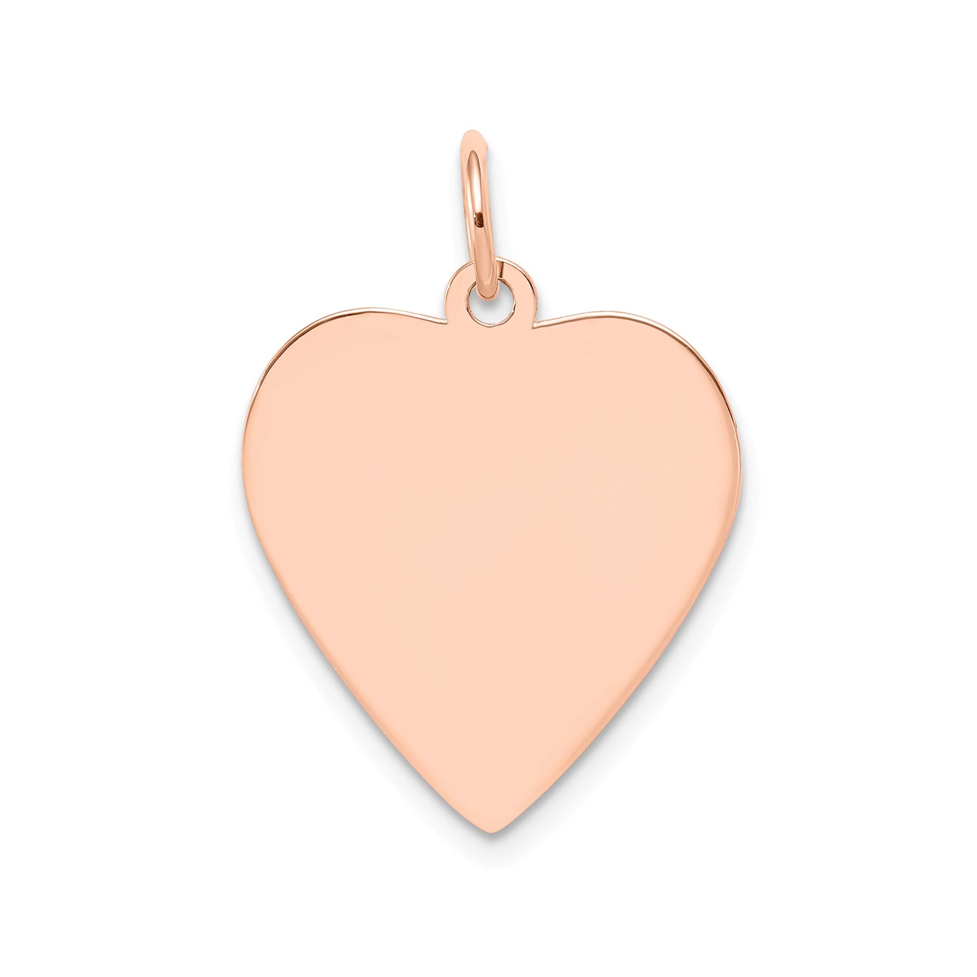 14k Rose Gold Engravable Heart Disc Charm - .013 Gauge Plain Jewelry for Necklace, Bracelet & DIY Crafting - Perfect for Gifts, Engraving & Personalization