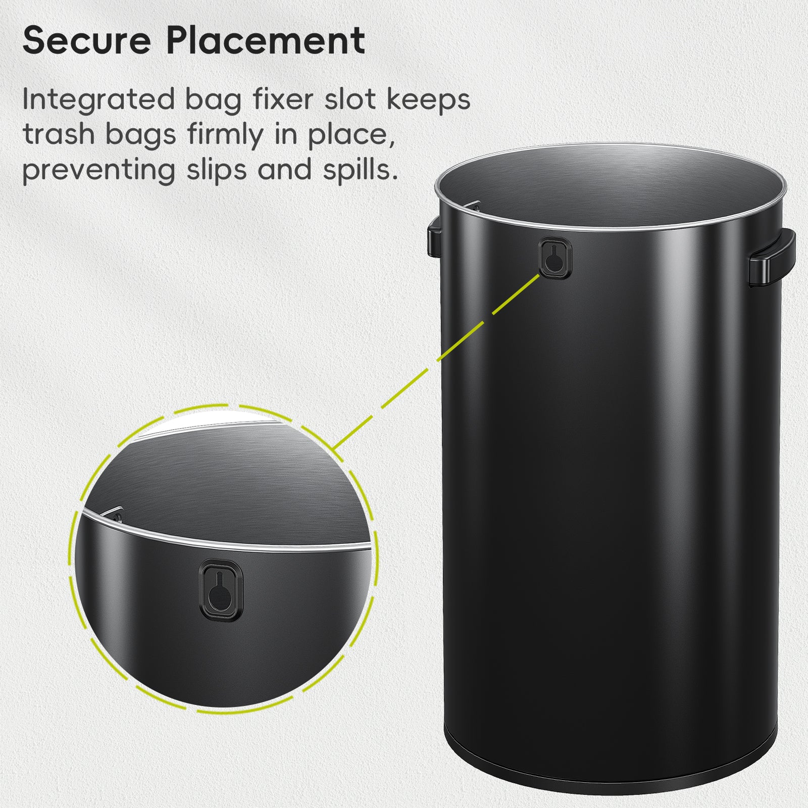 Commercial Grade 120L (32 Gal) Black Stainless Steel Urban Round Open Top Trash Can - Perfect for Office, Restaurant & Outdoor Waste Management