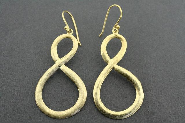 Gold Plated Infinity Earrings - Sterling Silver with Gold Finish - Perfect for Weddings, Parties & Everyday Elegance