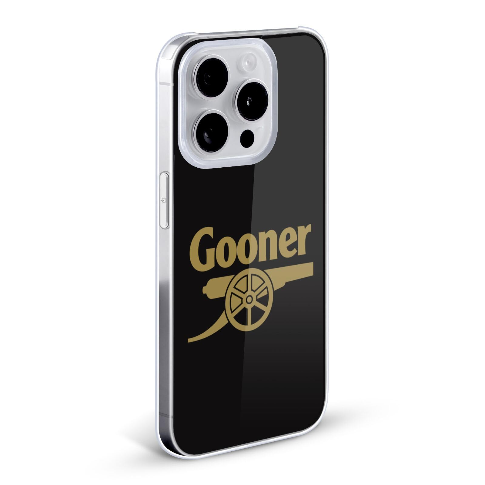 Officially Licensed Arsenal FC Black & Gold Gooners Hard Case for iPhone 13 Pro Max - Durable Protective Phone Cover for Soccer Fans, Football Supporters & Gunners Lovers (Perfect for Match Days, Travel & Daily Use)