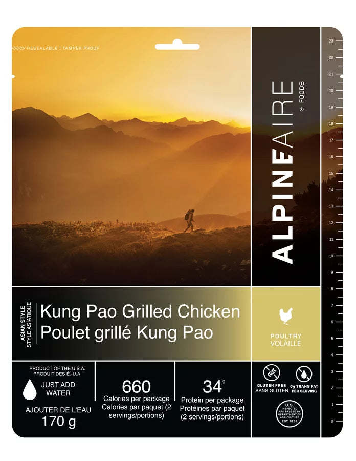 AlpineAire Kung Pao Grilled Chicken - Freeze Dried Backpacking & Camping Food - Lightweight Emergency Meal for Hiking, Survival & Outdoor Adventures