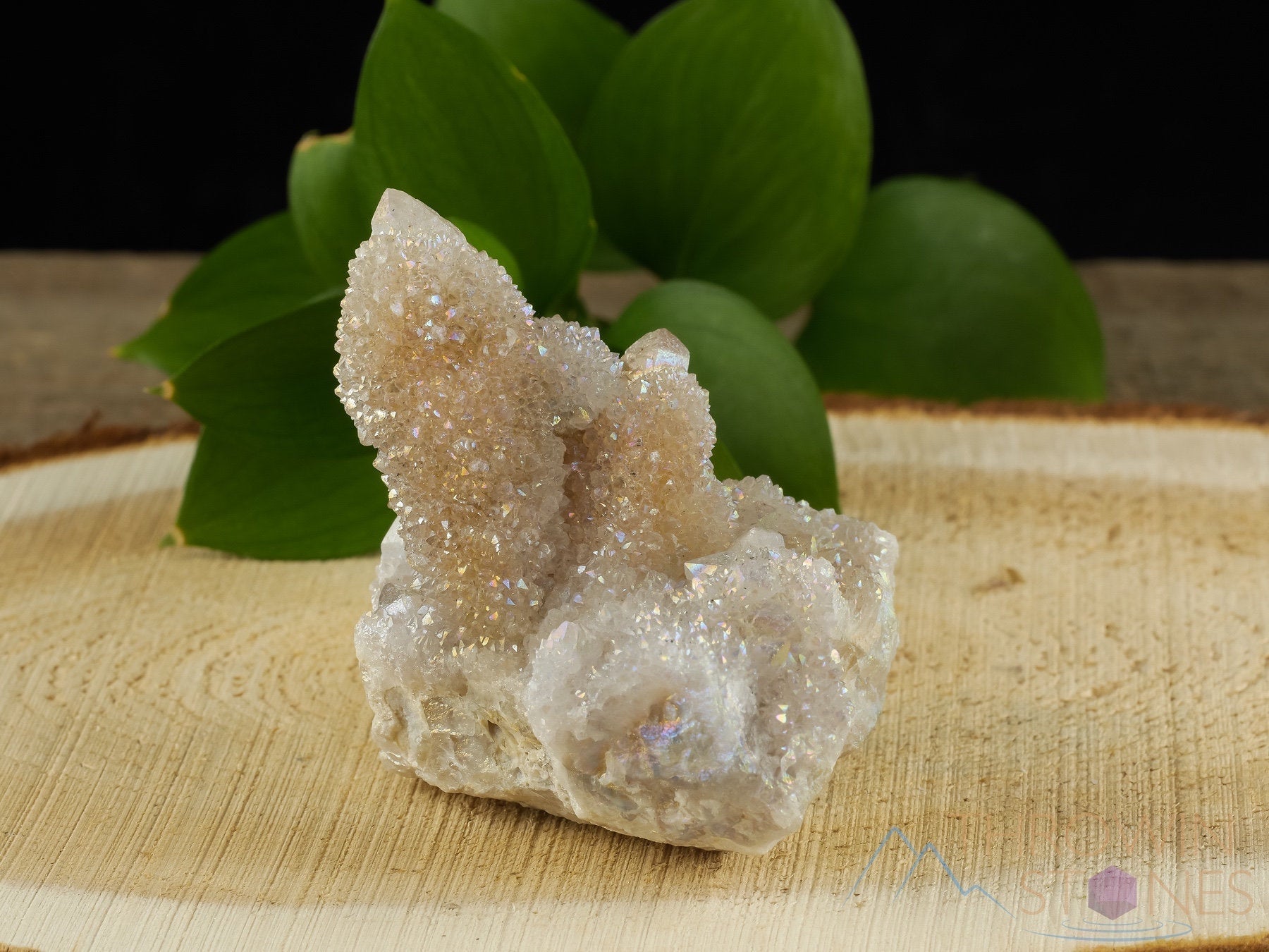 AURA QUARTZ Angel White Rainbow Quartz Crystal Cluster - Natural Spirit Quartz for Healing, Meditation & Energy Work - Metaphysical Crystal Decor (R0443) - Perfect for Home Altar, Yoga Space & Spiritual Gifts