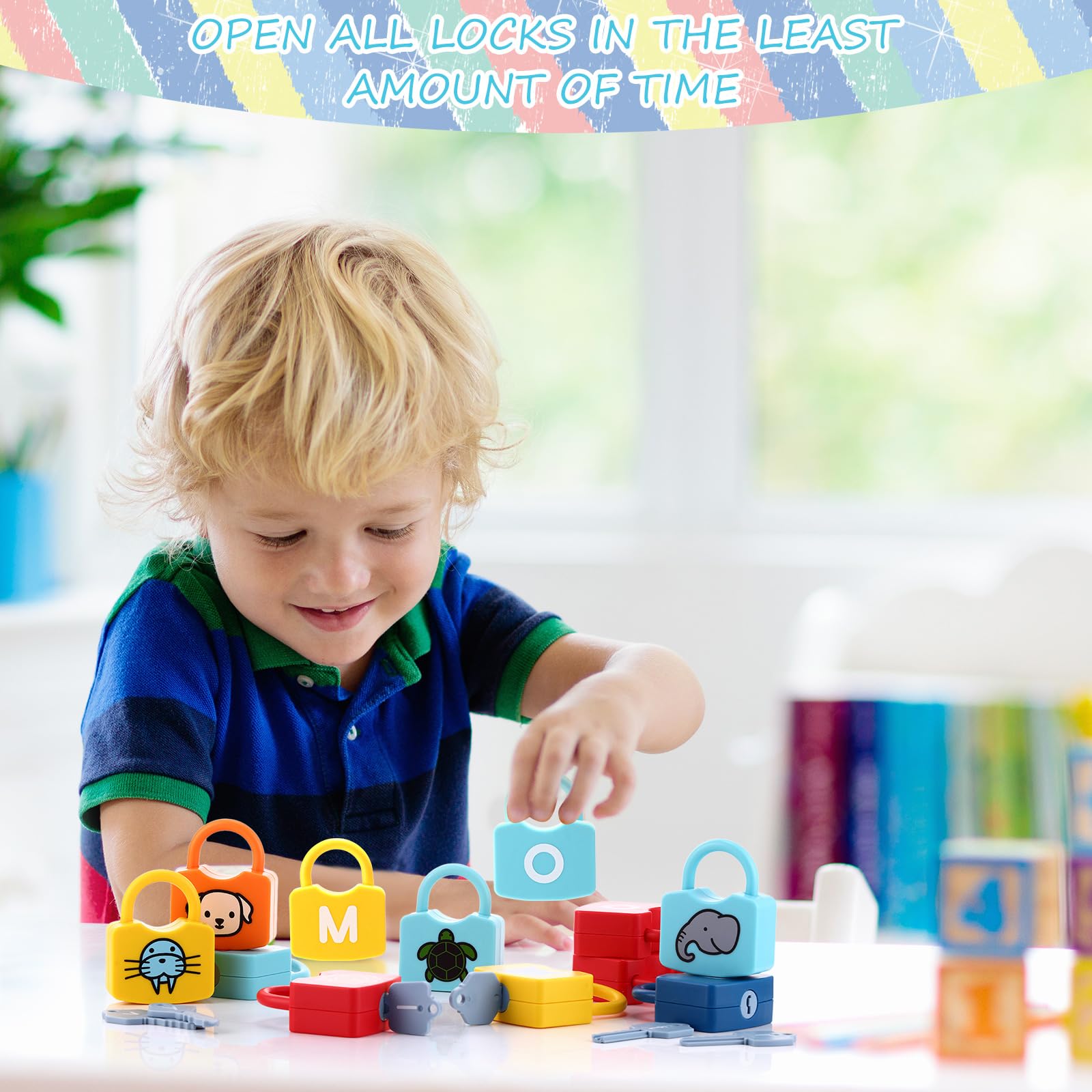 Montessori Alphabet Learning Locks & Keys - 36 Sets Educational Toys for Kids, Numbers Matching Counting Games for Preschool Boys & Girls - Perfect for Homeschooling, Classroom Activities & Early Childhood Development