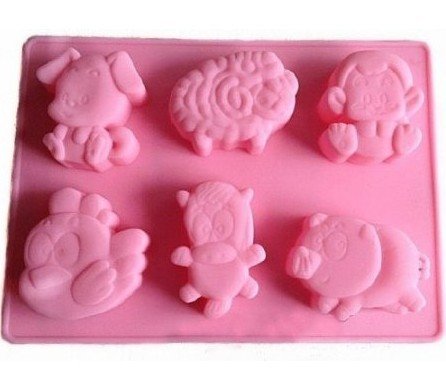 Allforhome 6-Cavity Animal Silicone Baking Molds - Cupcake Pan, Muffin Cups, Soap Molds for DIY Cake, Chocolate, Jelly, Ice, Bath Bombs | Perfect for Birthday Parties, Baby Showers & Holiday Baking