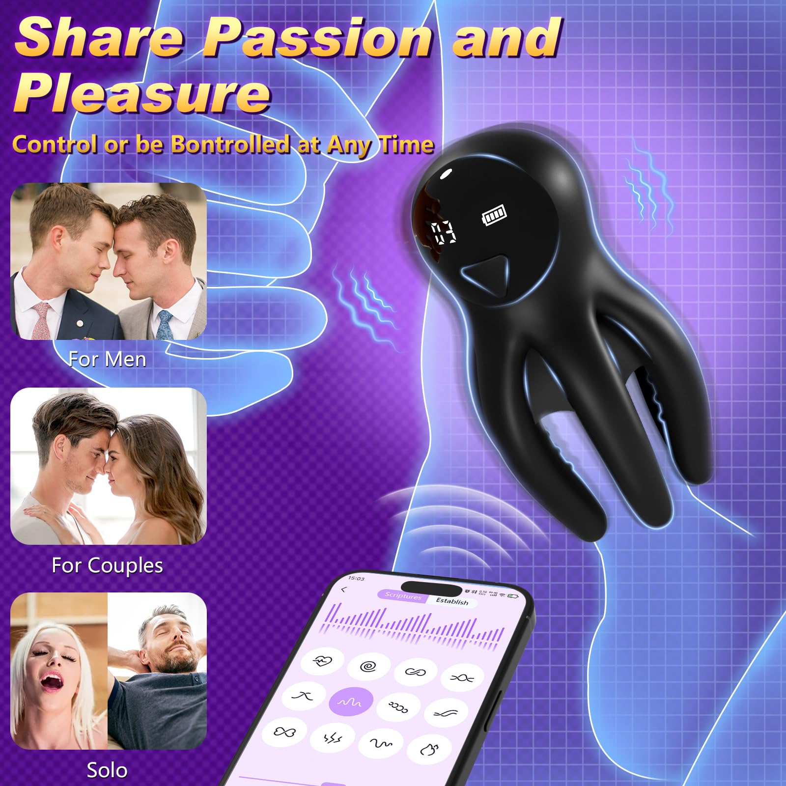 **APP Controlled Male Vibrator - 10 Speed Penis Stroker for Glans Training & Endurance, Strong Vibration Adult Sex Toy for Men & Couples - Enhance Intimacy & Pleasure**