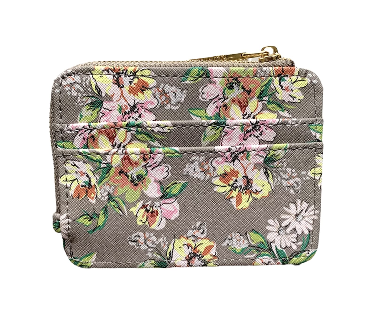 Steve Madden Women's Slim RFID Blocking Card Holder Wallet - Taupe Leather Credit Card Organizer for Everyday Use & Travel Essentials