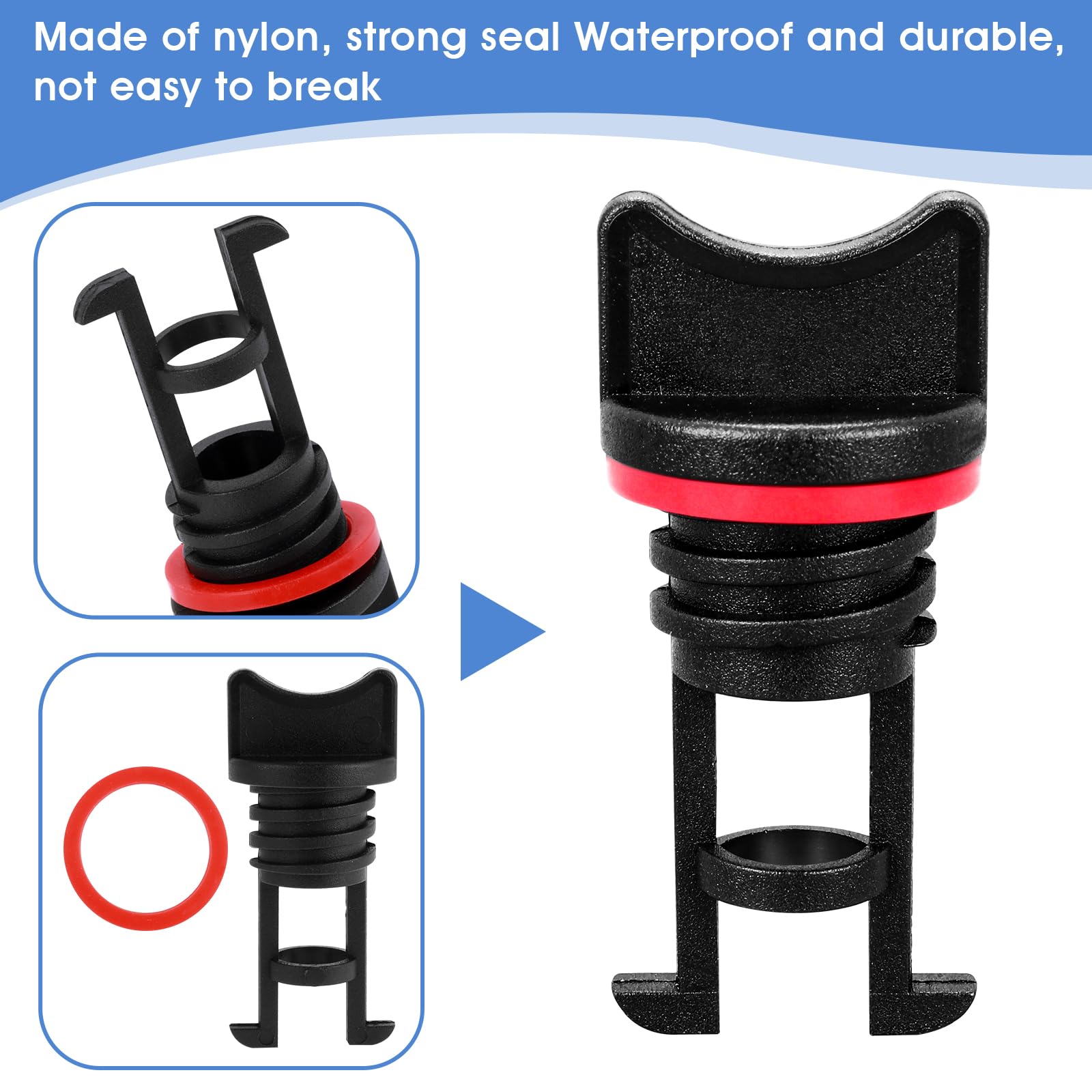 Ouligay 4pcs Kayak Drain Plug Kit - Scupper Plugs for Kayak, Canoe & Boat - Durable Lifetime Kayak Accessories for Fishing, Paddling & Water Sports