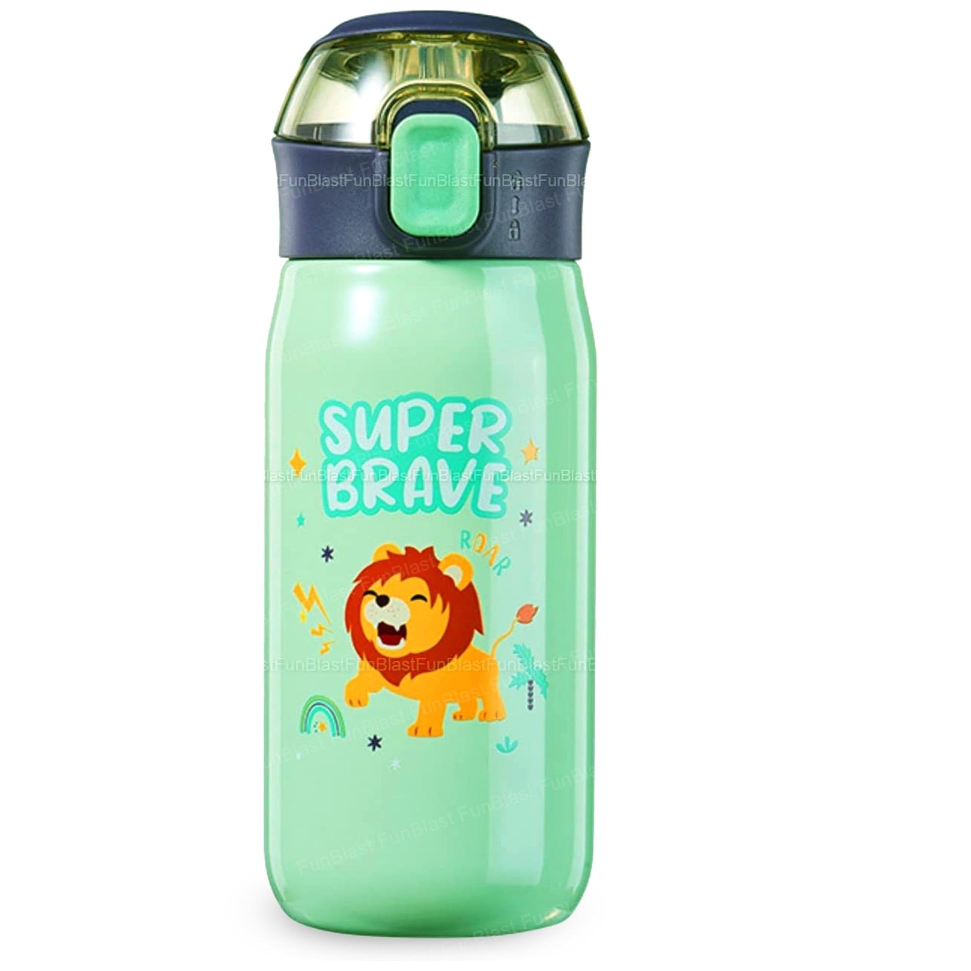 FunBlast Insulated Stainless Steel Water Bottle for Kids - 500ml Double Walled Vacuum Insulated SS-304 Water Bottle with Cartoon Design | Keeps Drinks Hot & Cold for 12+ Hours | Perfect for School, Sports, Travel & Outdoor Activities