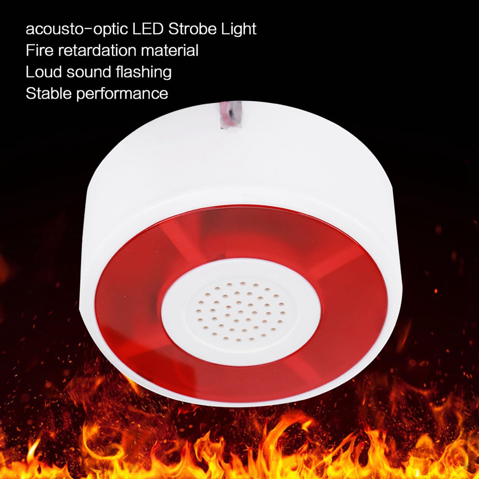12V DC LED Flashing Strobe Light with Alarm Siren - High Visibility Warning Light for Emergency Vehicles, Security Alarms, and Construction Sites