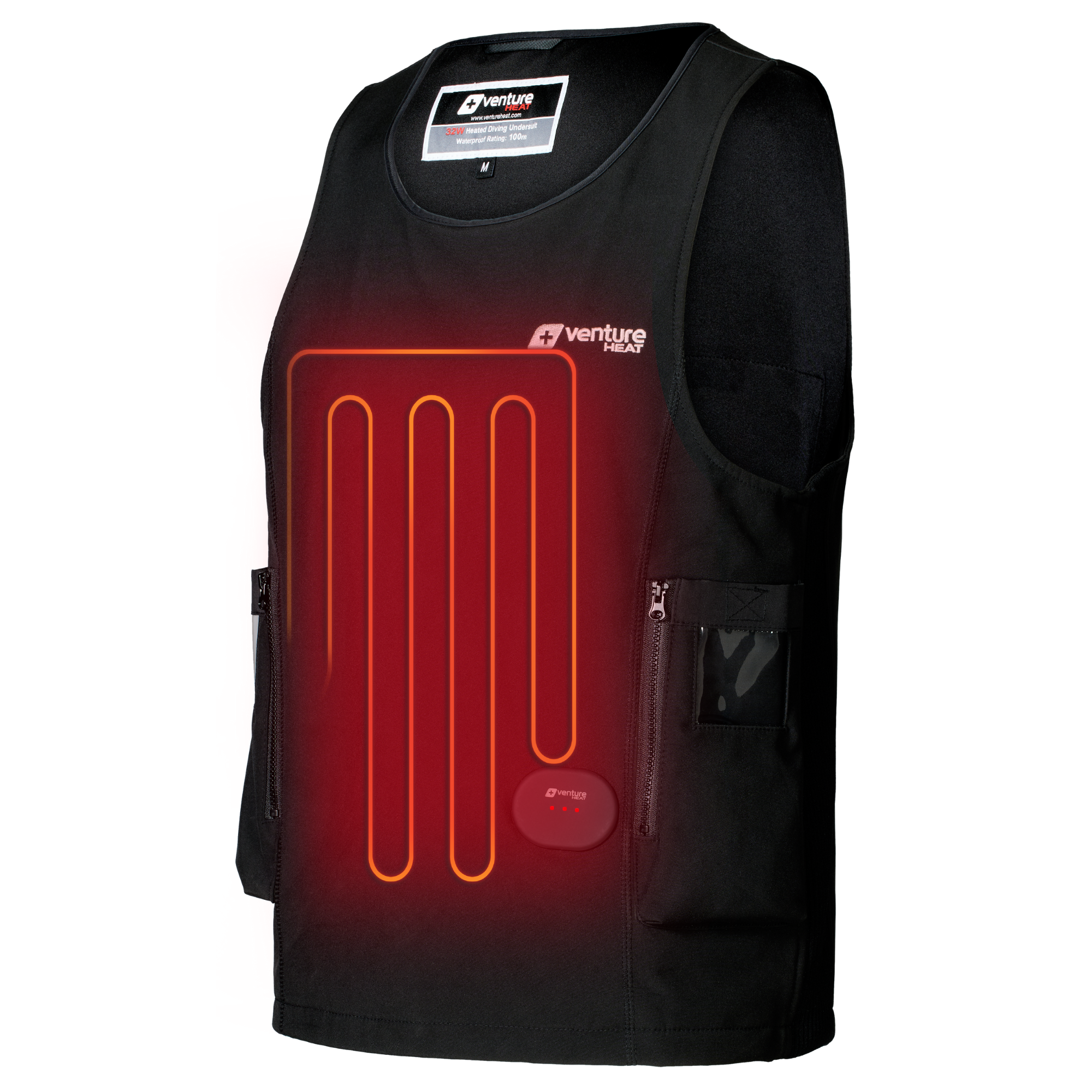 Venture Heat Pro Heated Dive Vest for Scuba Diving - Electric Thermal Underwater Wetsuit Jacket - Keep Warm in Cold Water Diving & Snorkeling
