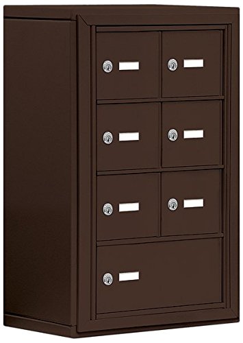 Secure 4-Unit Surface Mounted Cell Phone Locker with Master Key - 8-Inch Bronze Compartments by Salsbury Industries | Ideal for Schools, Gyms & Offices