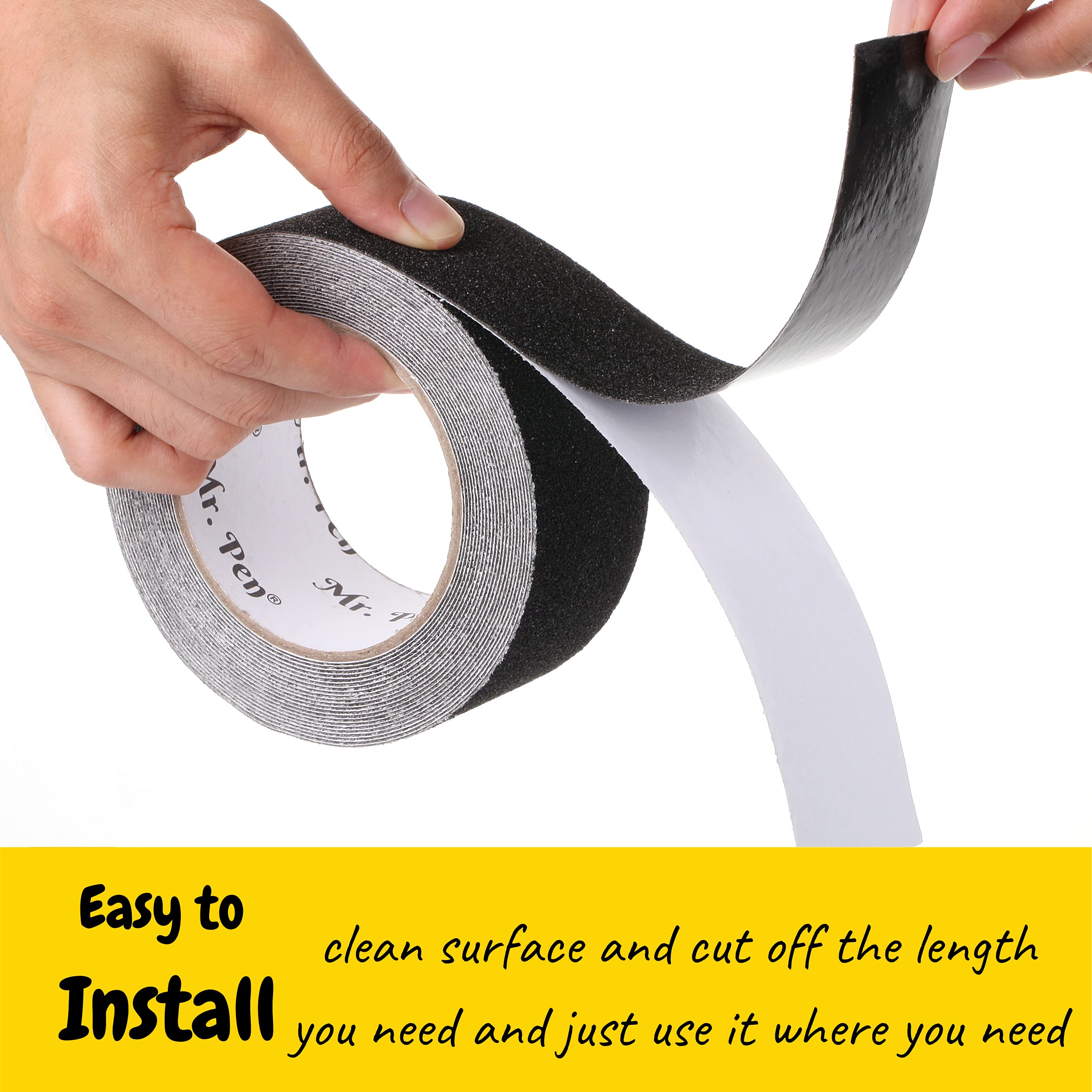 Mr. Pen Anti-Slip Grip Tape Roll - 2 Inch x 23 Feet, Non-Skid Friction Tape for Stairs, Waterproof & Durable, Perfect for Staircases, Ramps, and Sports Equipment