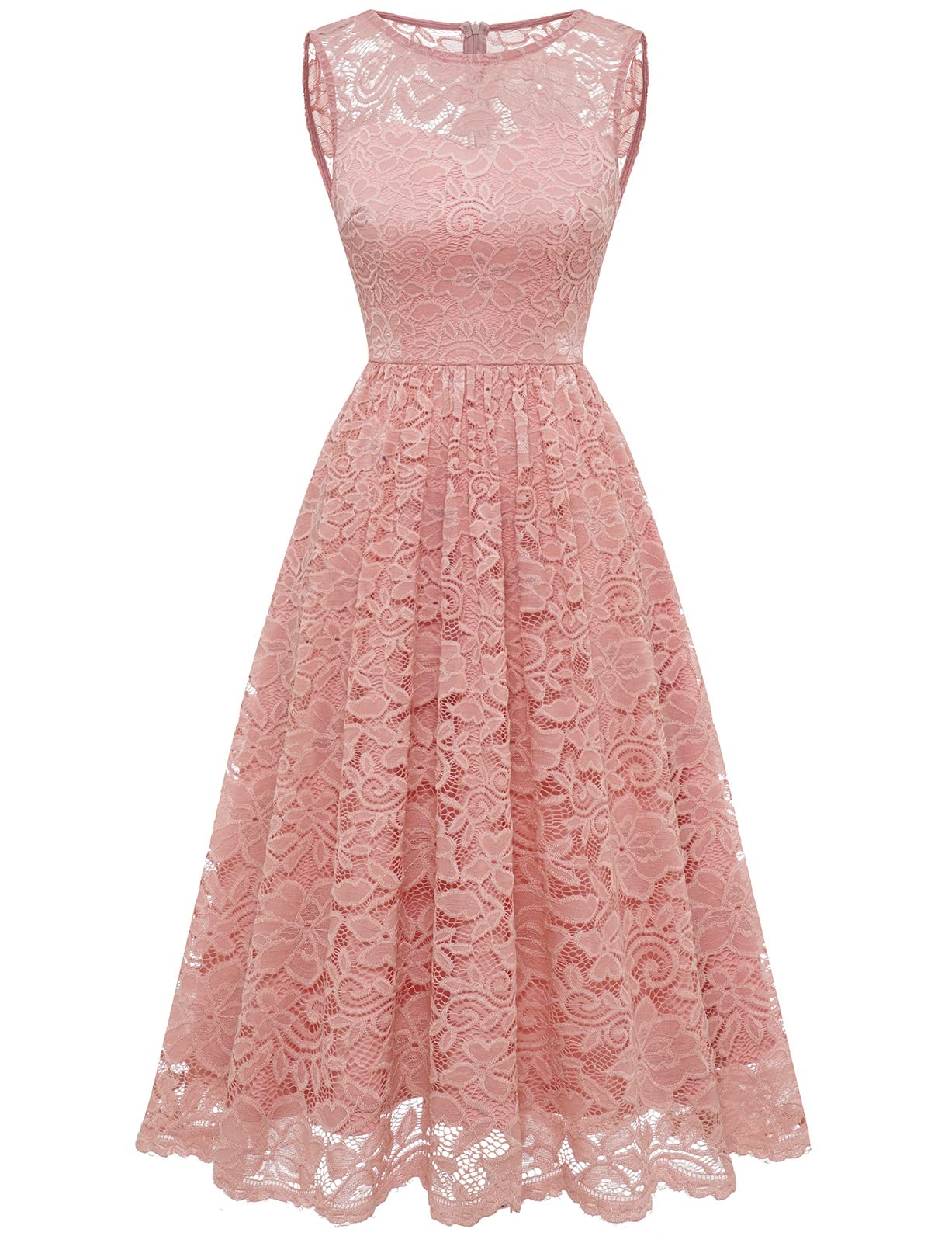 Elegant Lace Cocktail Dress for Women - Wedding Guest, Formal & Evening Party Midi Dress - Perfect for Prom, Tea Length & Special Occasions
