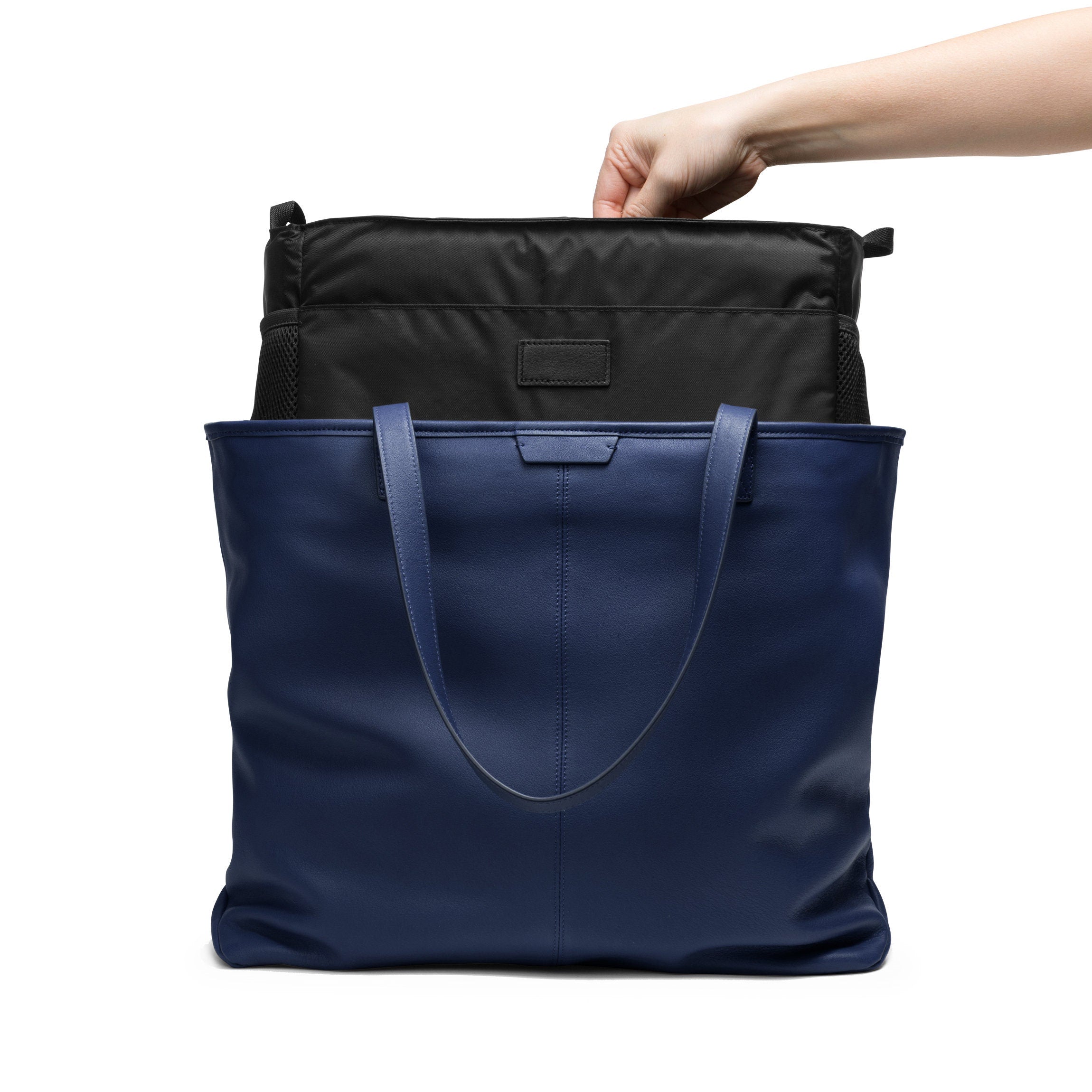 Premium Zippered Downtown Diaper Bag - Navy Blue Waterproof Baby Bag for Parents | Perfect for Daycare, Travel & On-the-Go Essentials