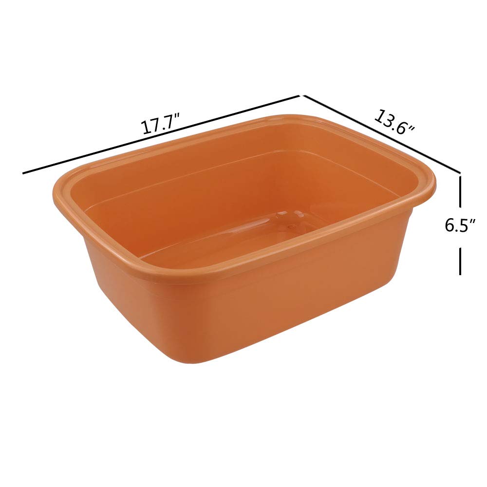 3-Pack 18 Quart Large Plastic Wash Basin Dish Pan - Multipurpose Utility Tub for Kitchen, Laundry, Camping & Pet Bathing (Heavy Duty Storage Container)