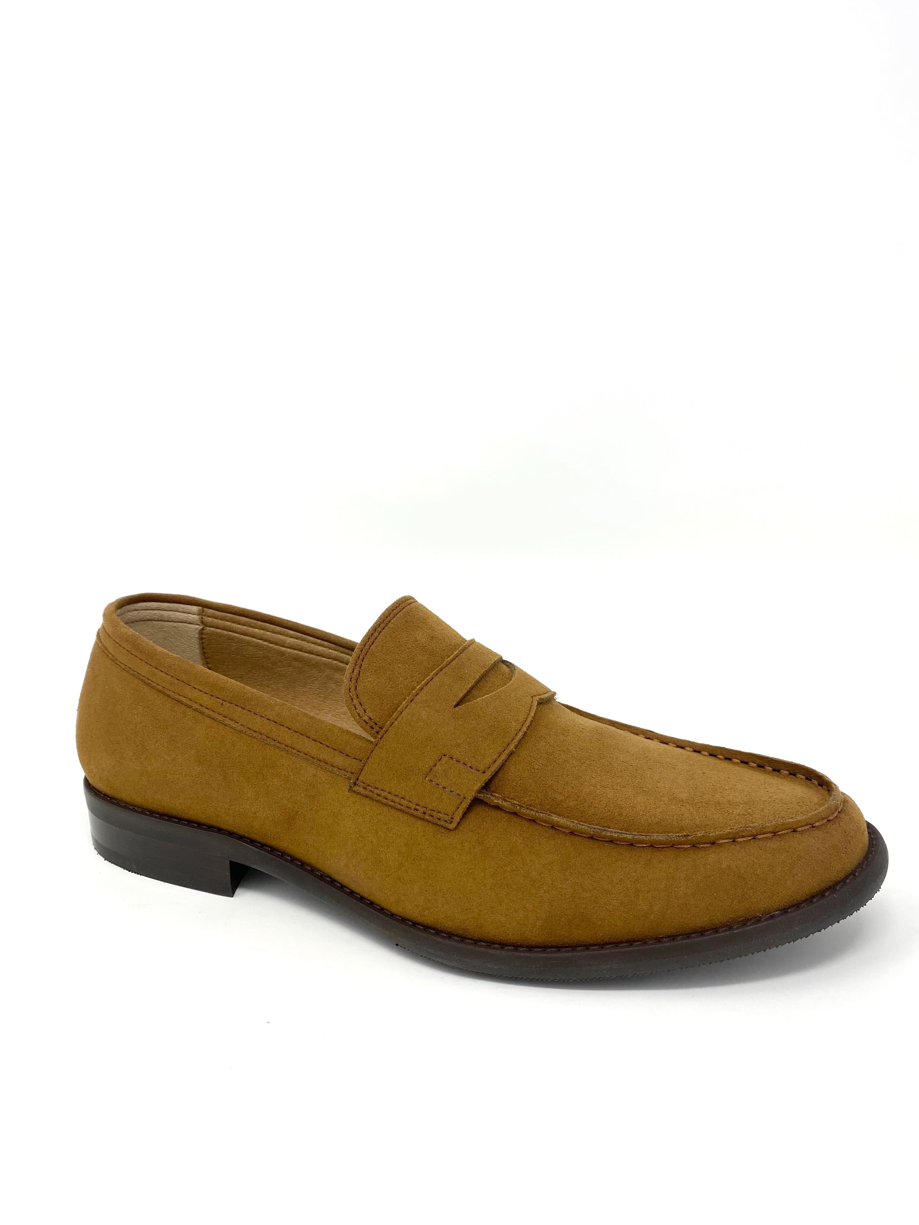 Novacas Tan Suede Anthony Loafers for Men - Comfortable & Stylish Slip-On Shoes for Office, Casual Wear & Travel