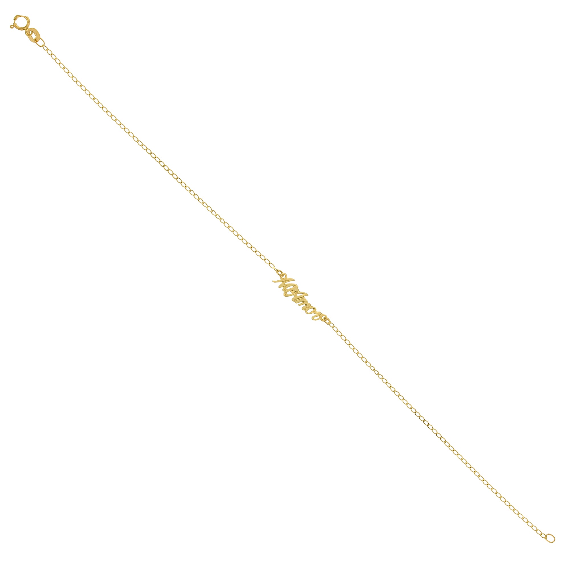 14K Yellow Gold Mi Amor Anklet for Women - Elegant Ankle Bracelet for Everyday Wear & Special Occasions