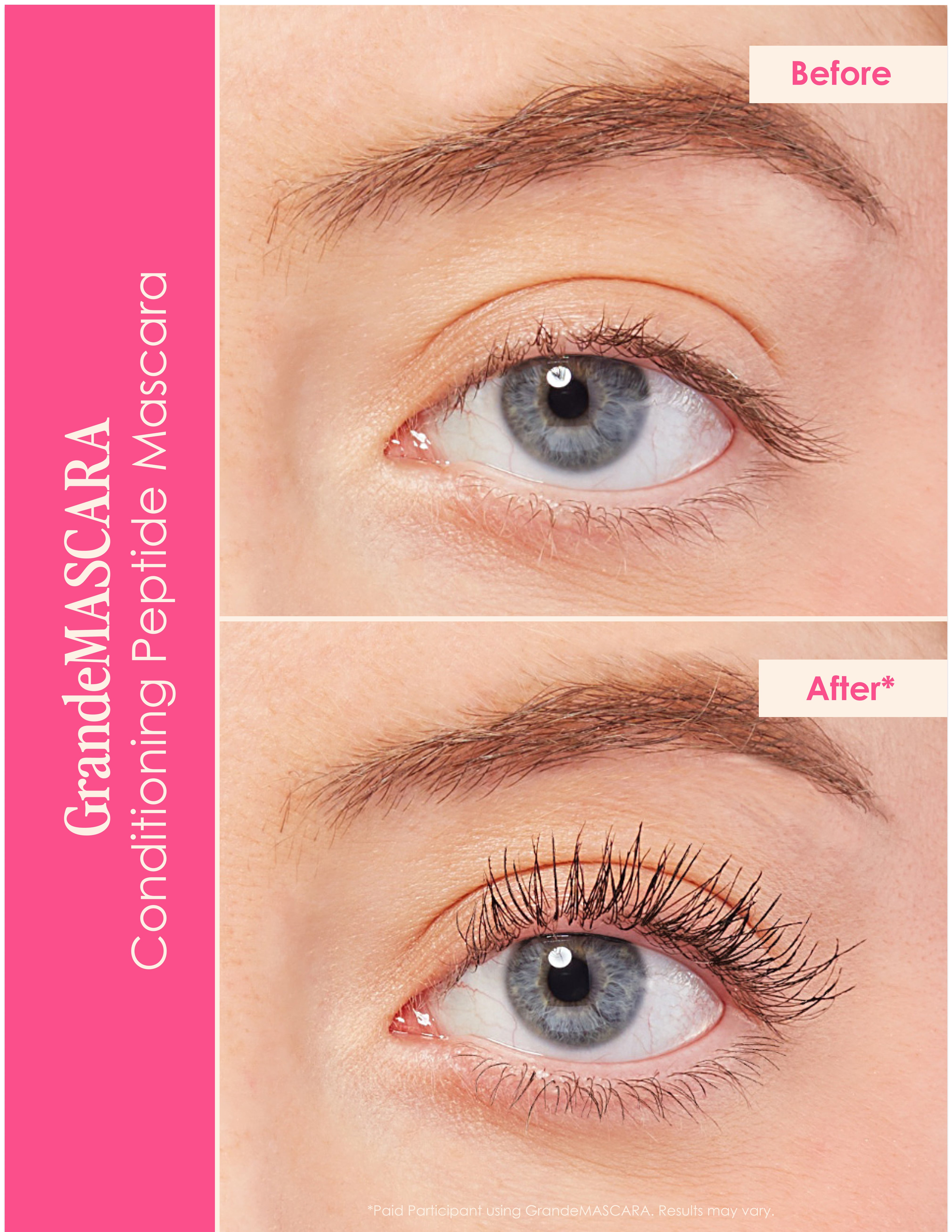 GrandeLASH MD Lash Enhancing Serum, GrandePRIMER Eyelash Primer, GrandeREPAIR Conditioner, GrandeMASCARA Volumizing Mascara & Makeup Bag Set for Eyelash Growth and Styling - Perfect for Daily Use, Special Occasions and Travel
