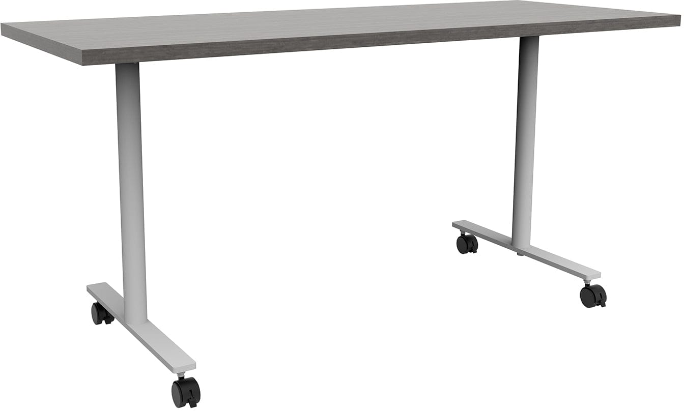 Safco JURNI 60 x 24 Inch Multi-Purpose Adjustable Height Table with T-Leg Base & Locking Casters - Perfect for Office, Classroom, Conference Room & Home Workspace [JN6024NFXTCA]