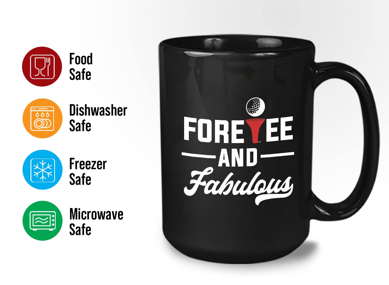 Foretee 15oz Black Bubble Hugs Golfer Coffee Mug - Insulated Golf-Themed Travel Tumbler for Golf Lovers, Perfect Gift for Father, Dad, Papa & Coach - Great for Golf Courses, Office Use & Outdoor Activities