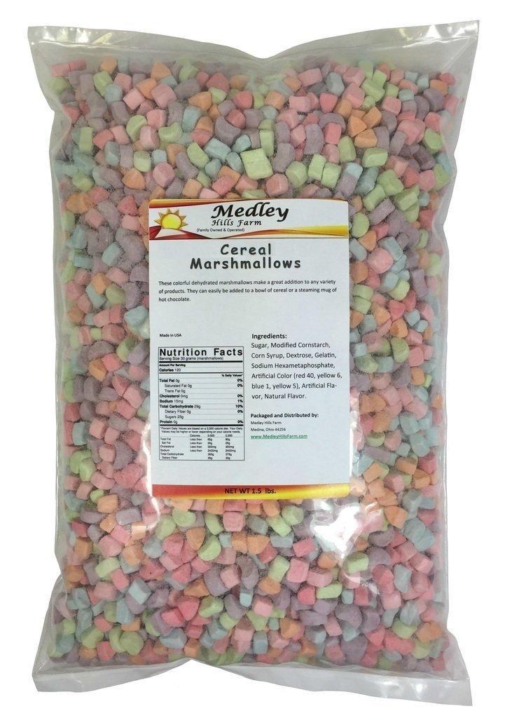 Medley Hills Farm Assorted Dehydrated Marshmallow Bits - 1.5 lb Bulk Pack - Non-GMO, Gluten-Free Cereal Topping for Hot Chocolate, Baking & Desserts
