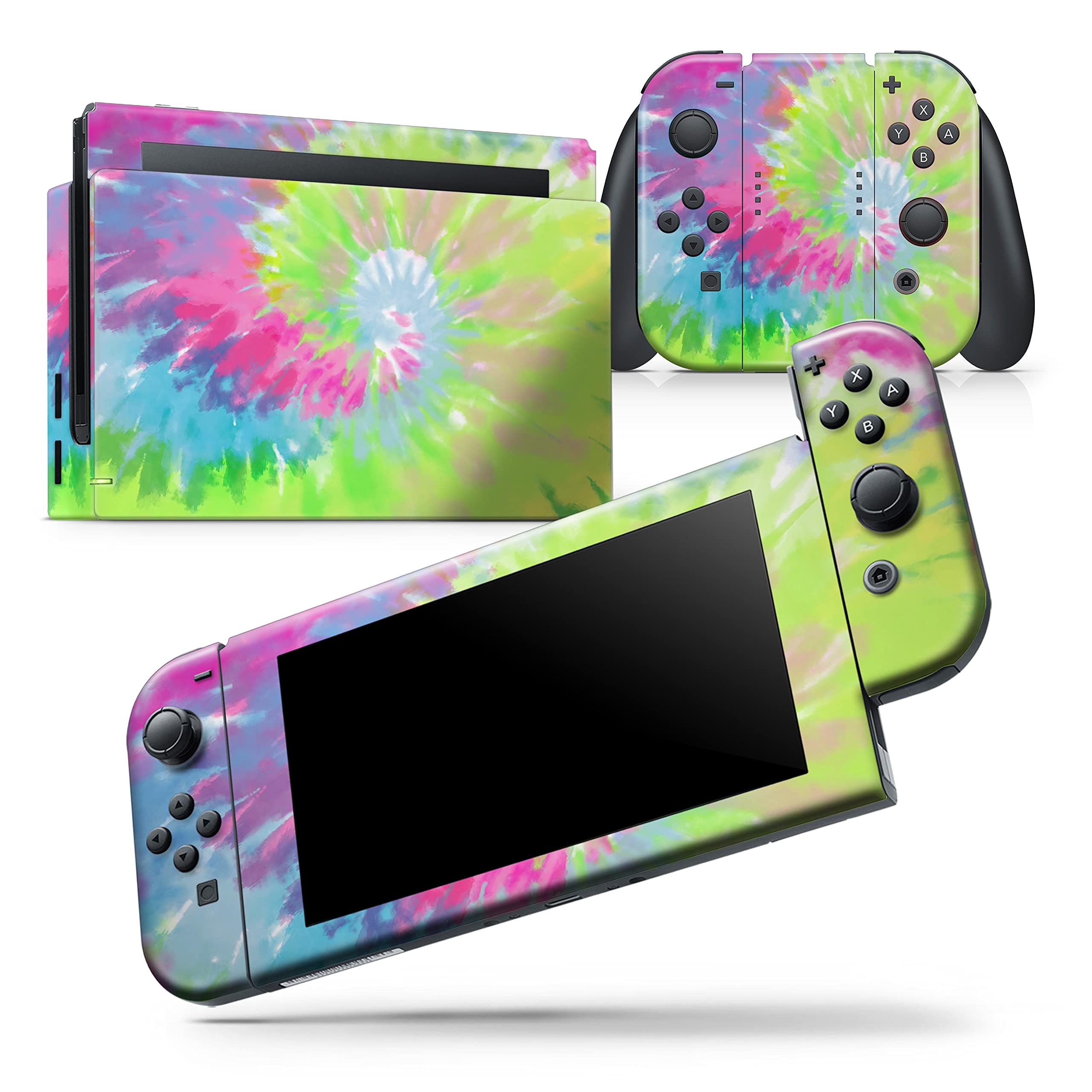 Nintendo Switch Dock Skin Decal - Spiral Tie Dye Vinyl Wrap Cover - Scratch Resistant, Removable Protective Sticker for Switch Dock - Perfect for Gaming Setups & Customization