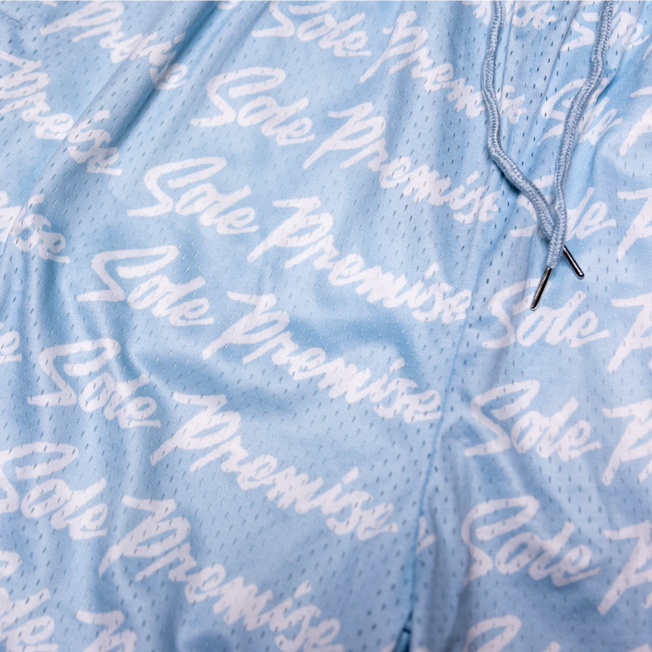 Sole Premise All Over Print Mesh Athletic Shorts for Men - Breathable Workout Running Gym Shorts (Baby Blue) - Perfect for Sports, Jogging & Casual Wear