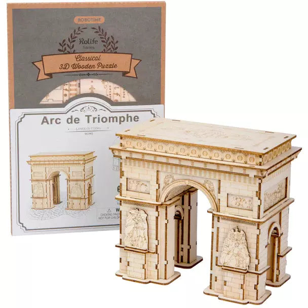 3D Wooden Puzzle of Arc de Triomphe - DIY Architecture Model Kit for Adults & Teens, Perfect for Home Decor, Educational Gift & Stress Relief