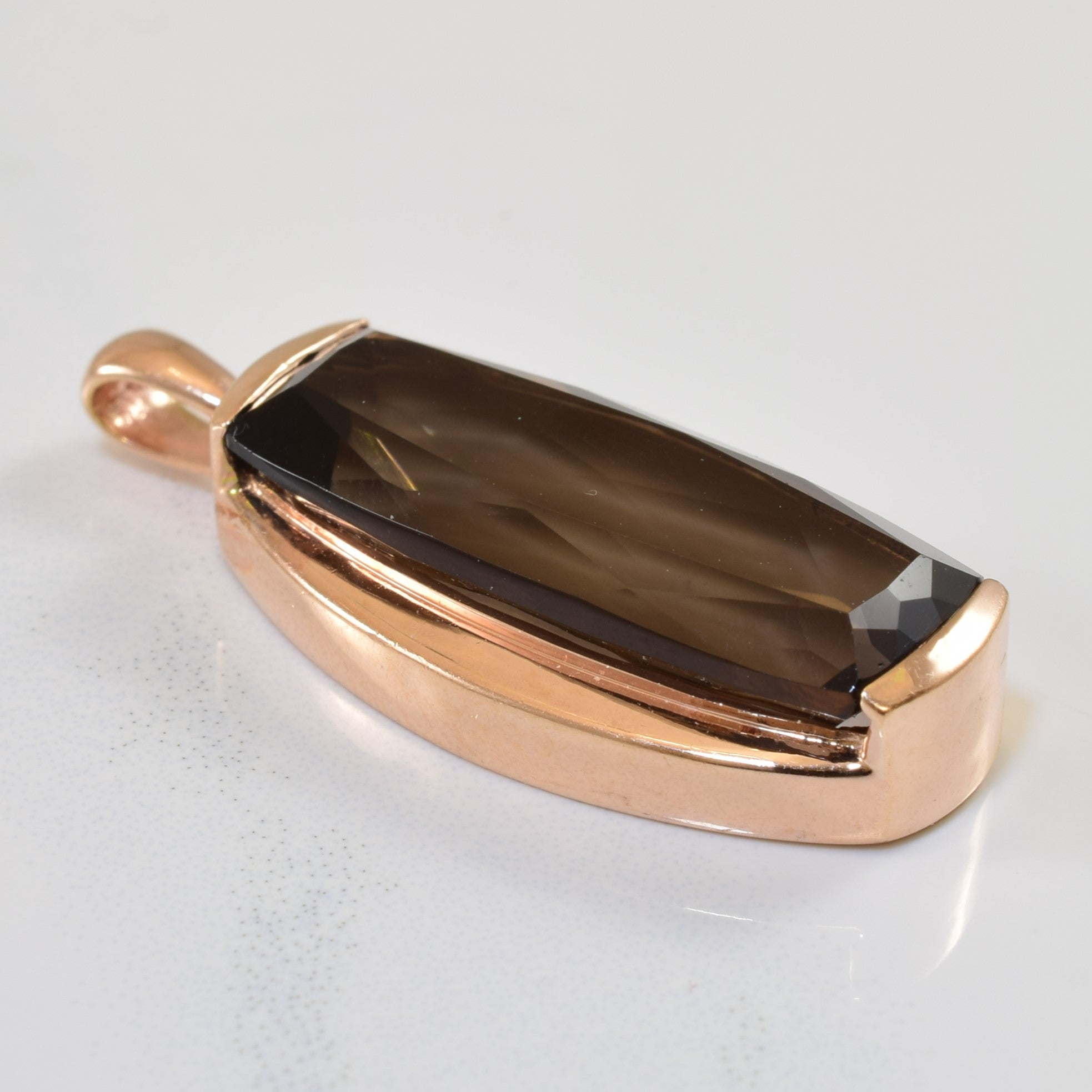 11.0ct Smoky Quartz Tension Set Pendant Necklace - Elegant Boho Jewelry for Women, Perfect for Weddings, Parties & Everyday Wear