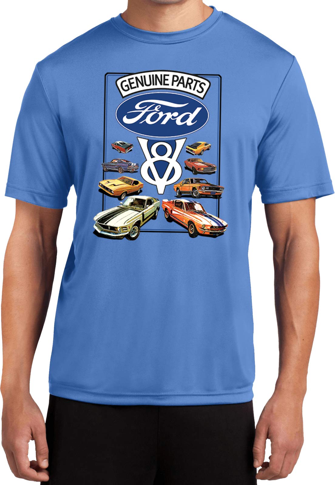 Ford Mustang V8 Performance T-Shirt - Moisture Wicking Men's Tee - Comfortable & Breathable for Car Enthusiasts & Racing Fans