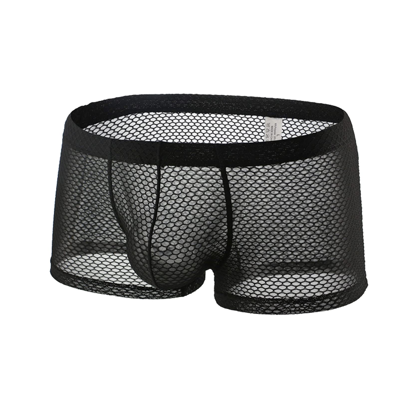 Sexy Mesh Boxer Briefs for Men - Breathable Underwear with Comfortable Fit - Black XXL - Perfect for Everyday Wear, Gym & Intimate Moments