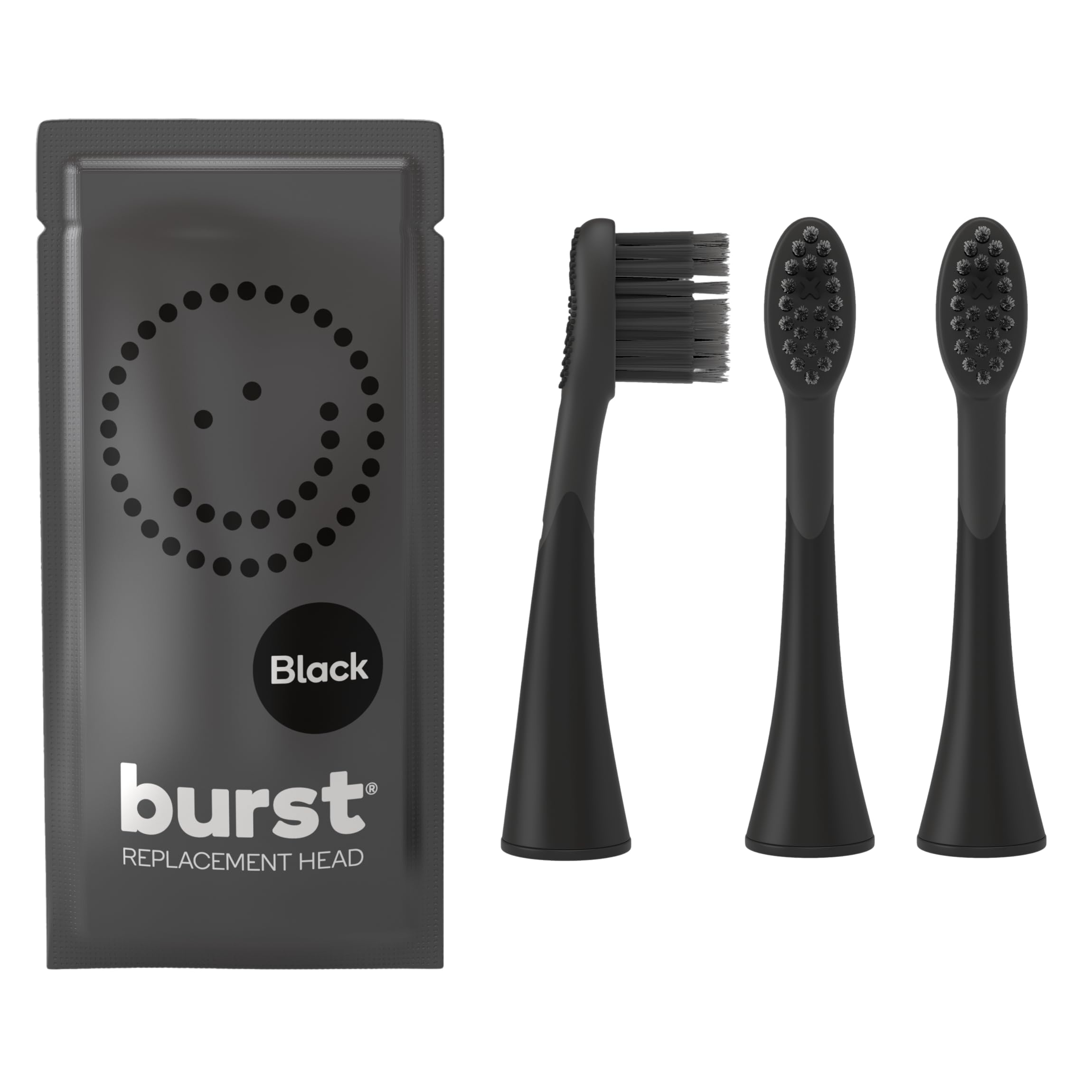 BURST Sonic Electric Toothbrush Replacement Heads (3 Pack, Black) – Ultra Soft Bristles for Deep Cleaning, Stain & Plaque Removal – Compatible with Original Sonic Toothbrush – Perfect for Travel & Daily Oral Care