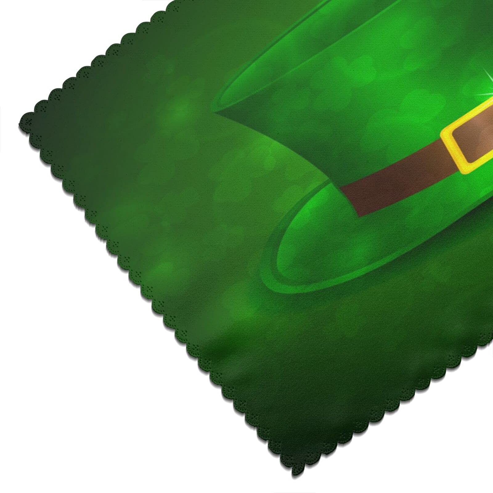St. Patrick's Day Green Leprechaun Hat Placemats Set of 4 - 12x18 Inch Washable & Heat-Resistant Table Mats for Kitchen Dining Decor | Irish-Themed Party, Holiday Home Decoration