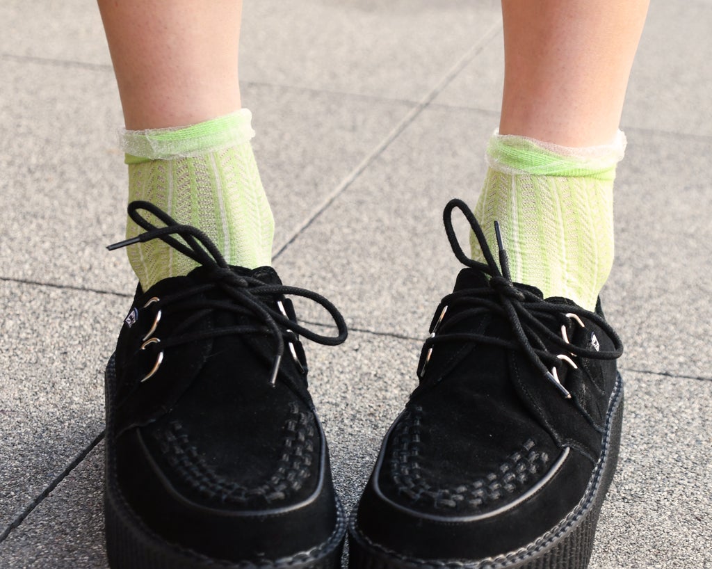 Breathable Lime Green Mesh Socks for Men & Women - Lightweight Athletic Running Socks for Sports, Gym & Outdoor Activities