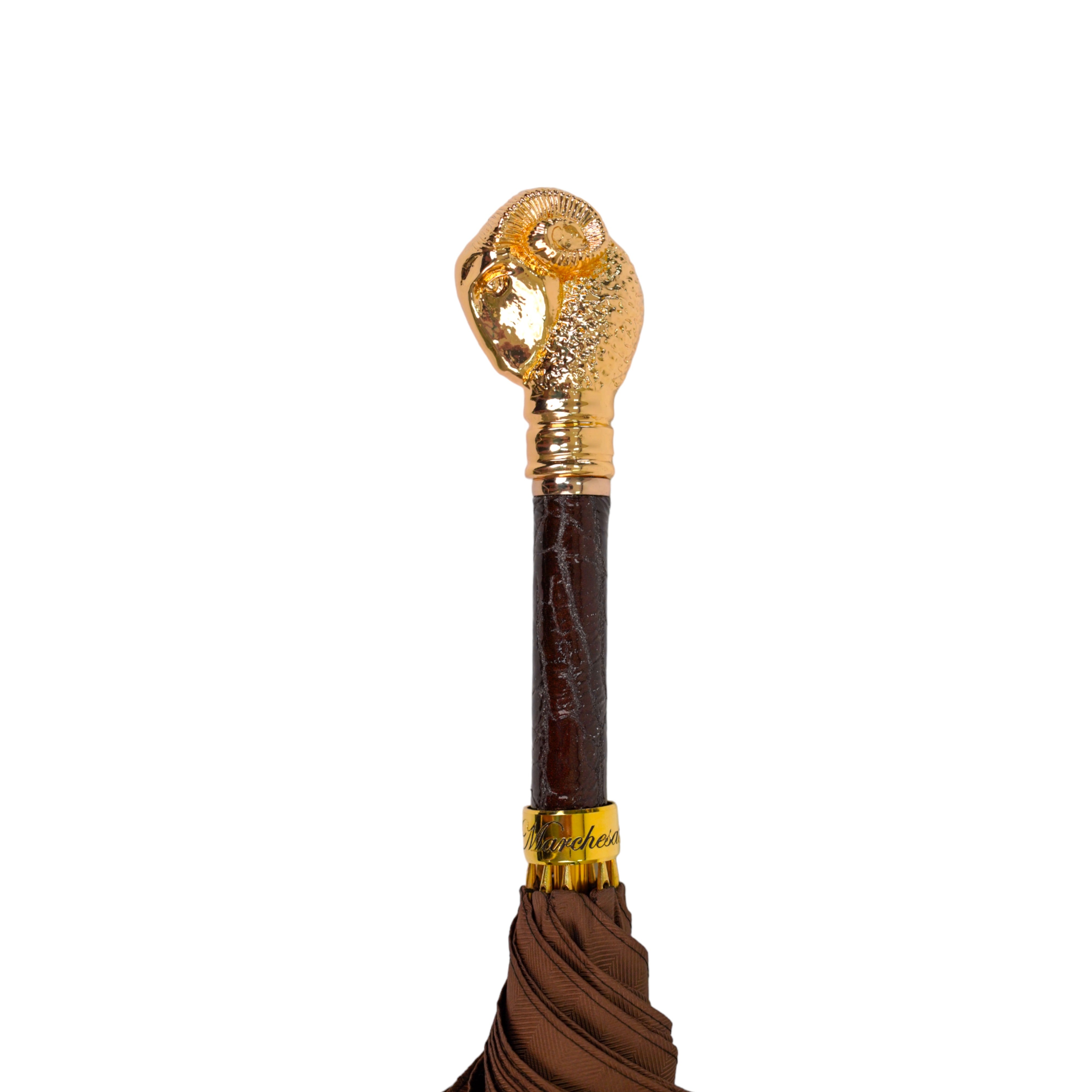 Premium Gold Ram Tobacco Umbrella - Stylish & Durable Rain Protection for Outdoor Events, Weddings, and Fashion Accessories
